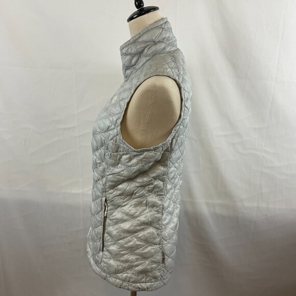 The North Face Quilted Vest S Light Gray Full Zipper Pockets - Picture 6 of 12